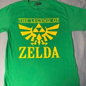 The Legend of Zelda Green Triforce Logo T-Shirt‎ Small Nintendo Graphic Tee